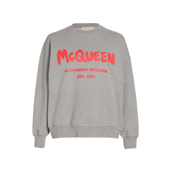 Alexander McQueen Tops - $690 Alexander McQUEEN Women's Gray Graffiti Sweatshirt Size IT 46/ US 10